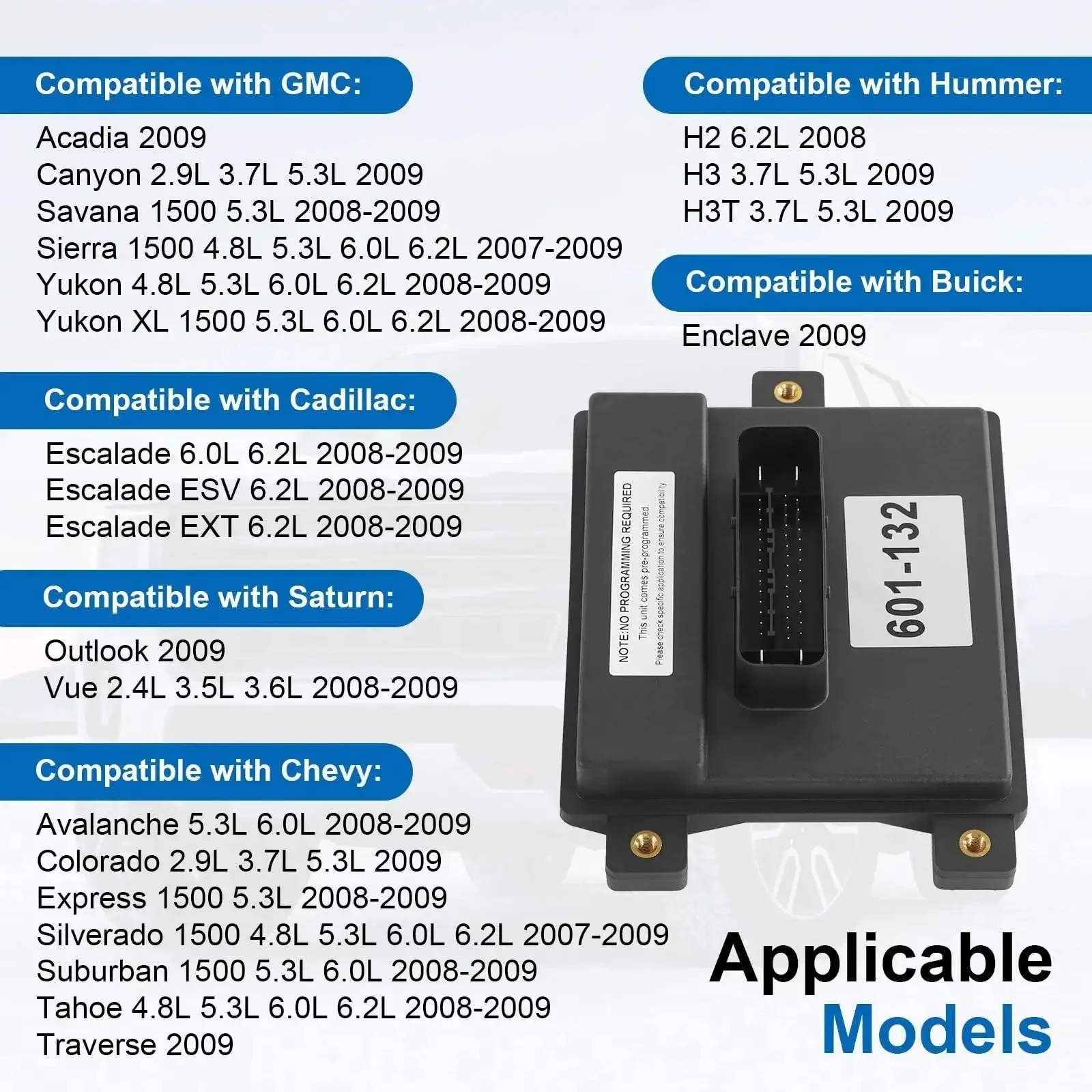 Fuel Pump Driver Flow Module Plug And Play Ready For Chevy Silverado Suburban 1500 GMC Sierra 1500 Yukon XL Cadillac Escalade ESV EXT Hummer H2 H3T Buick Enclave Saturn Vue Replacement 601132 - Image 6