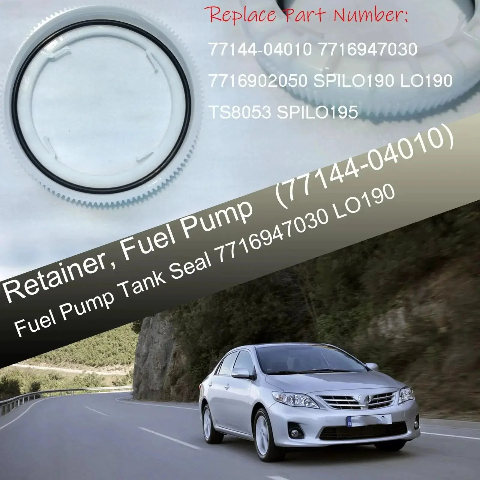Fuel Pump Lock Ring Retainer With Tank Seal Kit Compatible With Toyota Corolla Land Cruiser Matrix Tacoma Replaces 77144-04010 7716947030 LO190 Includes One Lock Ring Retainer And One Tank Seal Made Of High Quality AB Material For Easy DIY Install - Image 4