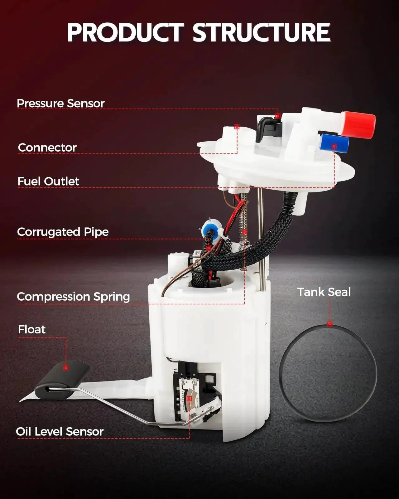 Fuel Pump Module Assembly FG1530 Direct Replacement For Ford Escape One Point Six Liter Two Point Zero Liter And One Point Five Liter Engines And Lincoln MKC Two Point Zero Liter SUVs 2013 2019 CV6Z Compatible - Image 5