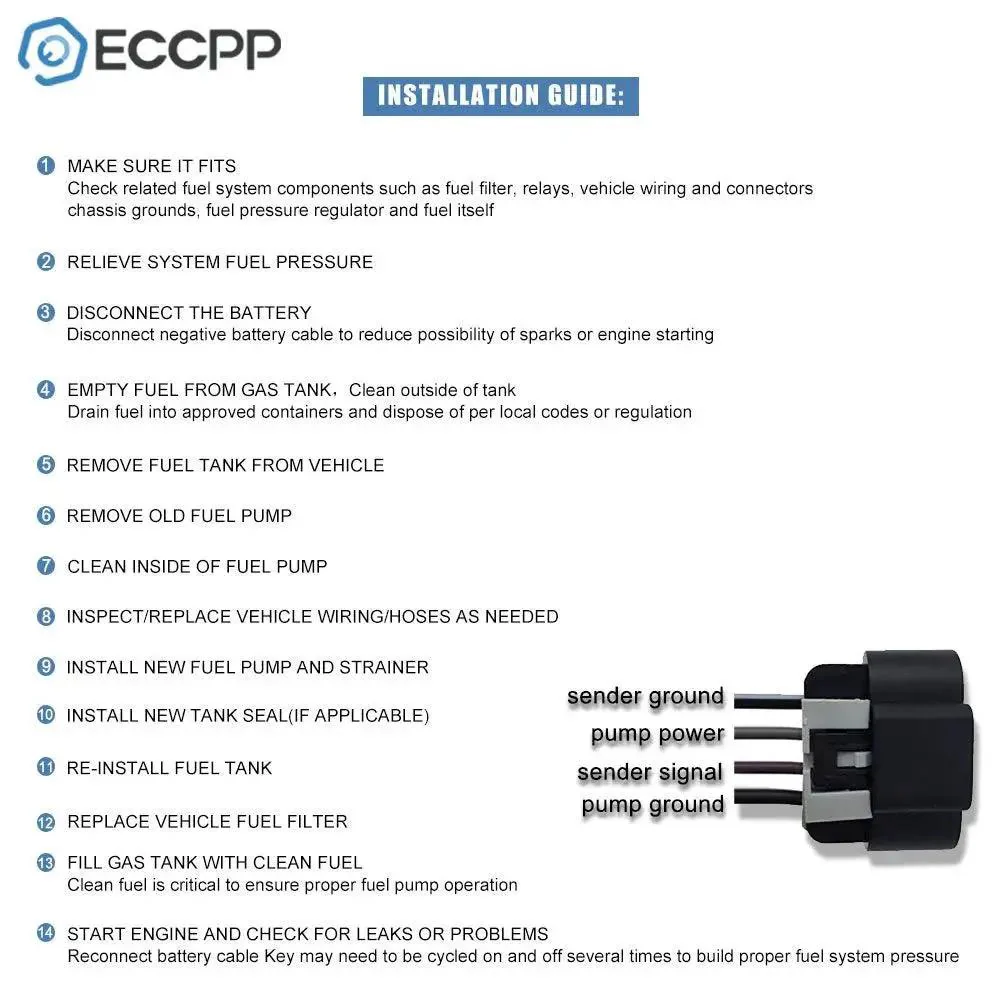Fuel Pump Replacement E3549M Direct Fit For Chevy SSR Isuzu Ascender Oldsmobile Bravada Buick Rainier L6 4.2L V8 5.3L Engines Sending Unit OEM E3549M Easy Install - Image 2