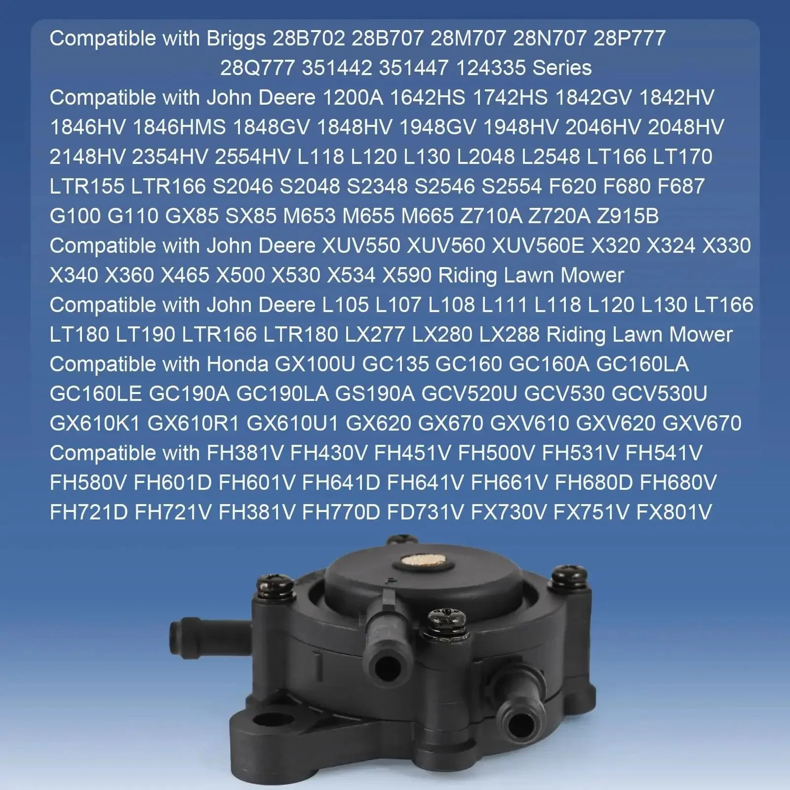 Fuel Pump Replacement For Kohler 7000 Series Engines 17HP To 25HP Small Engine Lawn Mower Tractor Direct Fit With BS 808656 And Cross References 24 393 04-S 24393 16-S 24 393 02 LG808656 M138498 M145667 Honda 16700-Z0J-003 16700-ZL8-003 16700-ZL8-013 - Image 6