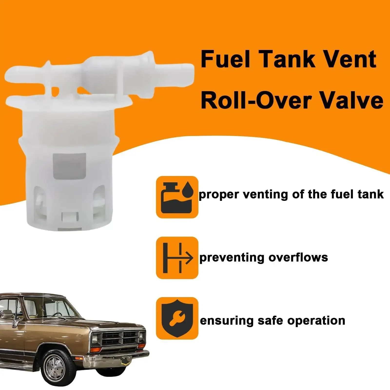 Fuel Tank RollOver Pump Vent Valve OEM 4279941 Replacement Direct Fit For 1986 To 1997 Dodge Chrysler Vehicles Fits Charger 600 Aries Lancer Caravan Omni Daytona Diplomat Grand Caravan Shadow Dynasty - Image 4
