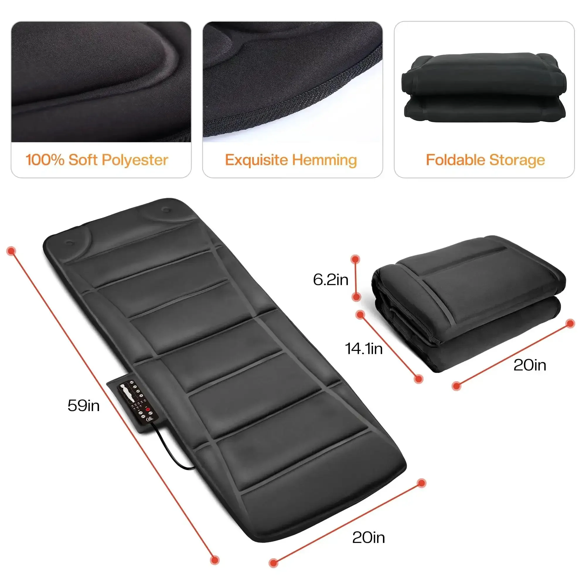 Full Body Massage Mat With Heat And Vibration 10 Motor Back Massage Pad For Bed Chair Sofa Mattress Pad Soothing Muscle Relief And Relaxation And Chill For Home Use At Rest - Image 3