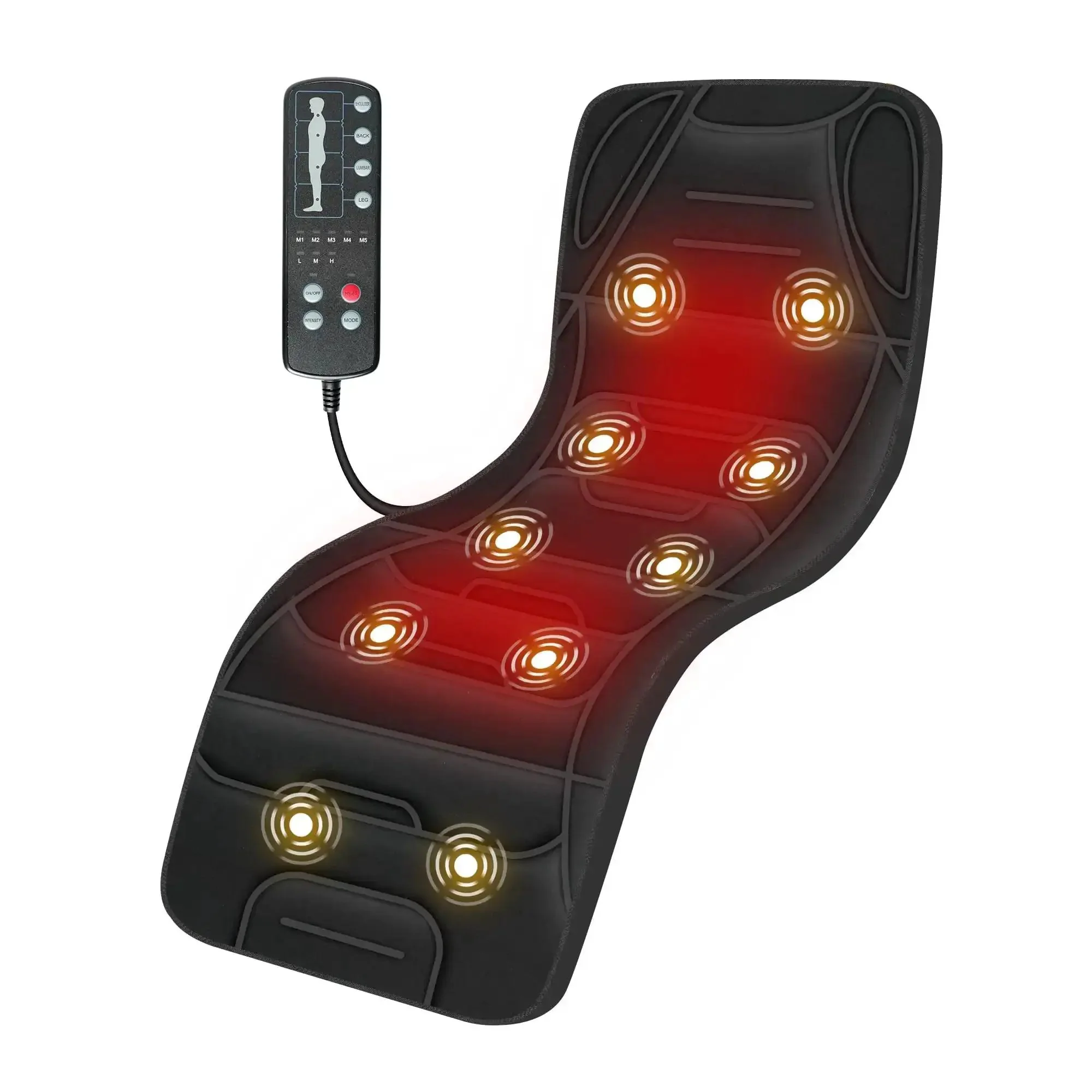 Full Body Massage Mat With Heat And Vibration Ten Motors Four Heating Zones 30 Minute Auto Shut Off Foldable Relaxation Pad Gentle Vibration Massage Only Three Speed Settings Ideal Mothers Day Gift