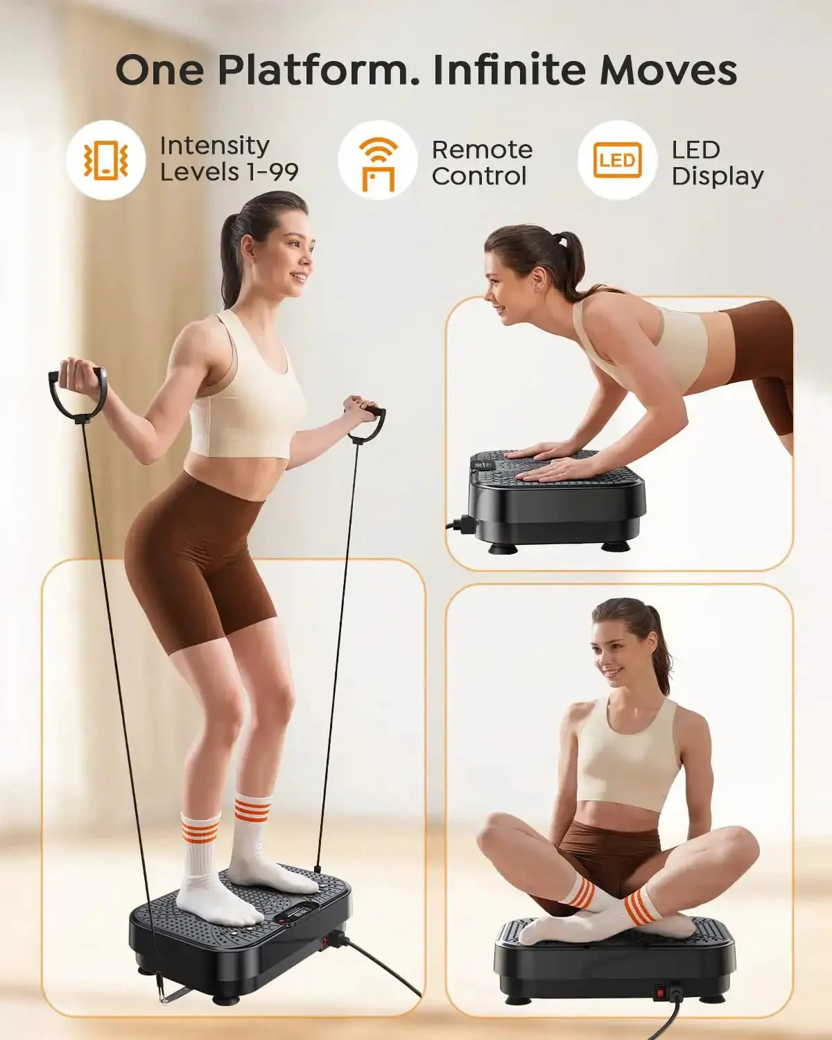 Full Body Vibration Plate For Home Workouts With 99 Adjustable Speeds, Lymphatic Drainage Boost, Muscle Toning And Weight Loss, Sweat Sessions Fitness Platform For Women And Men - Image 3