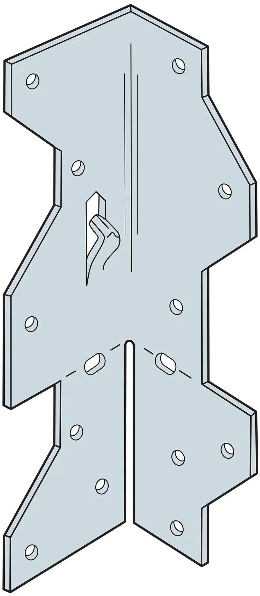 Galvanized Framing Angle A35 One And Seven Sixteenths Inch By Four And A Half Inch Ten Count For Ninety Degree Wood Joints, Stronger Than Nails Or Screws Alone, With Bend Slot For Precise Bends On Jointed Woodwork For Home Projects - Image 2