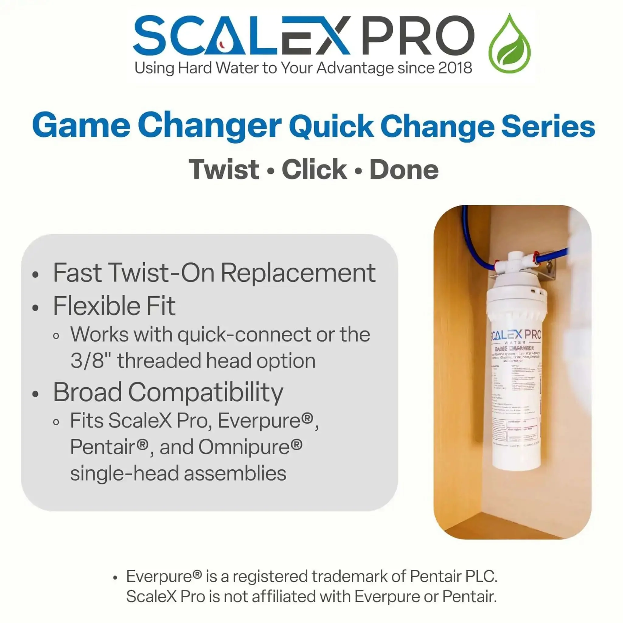 Game Changer 10in Water Filter Replacement With NAC Scale Prevention And Coconut Shell Carbon Block Filtration Eliminates Chlorine And Odors Keeps Espresso Coffee Ice And Steam Gear Running Clean Fits Most Industry Standard QC Heads 4000 Gal Capacity - Image 3