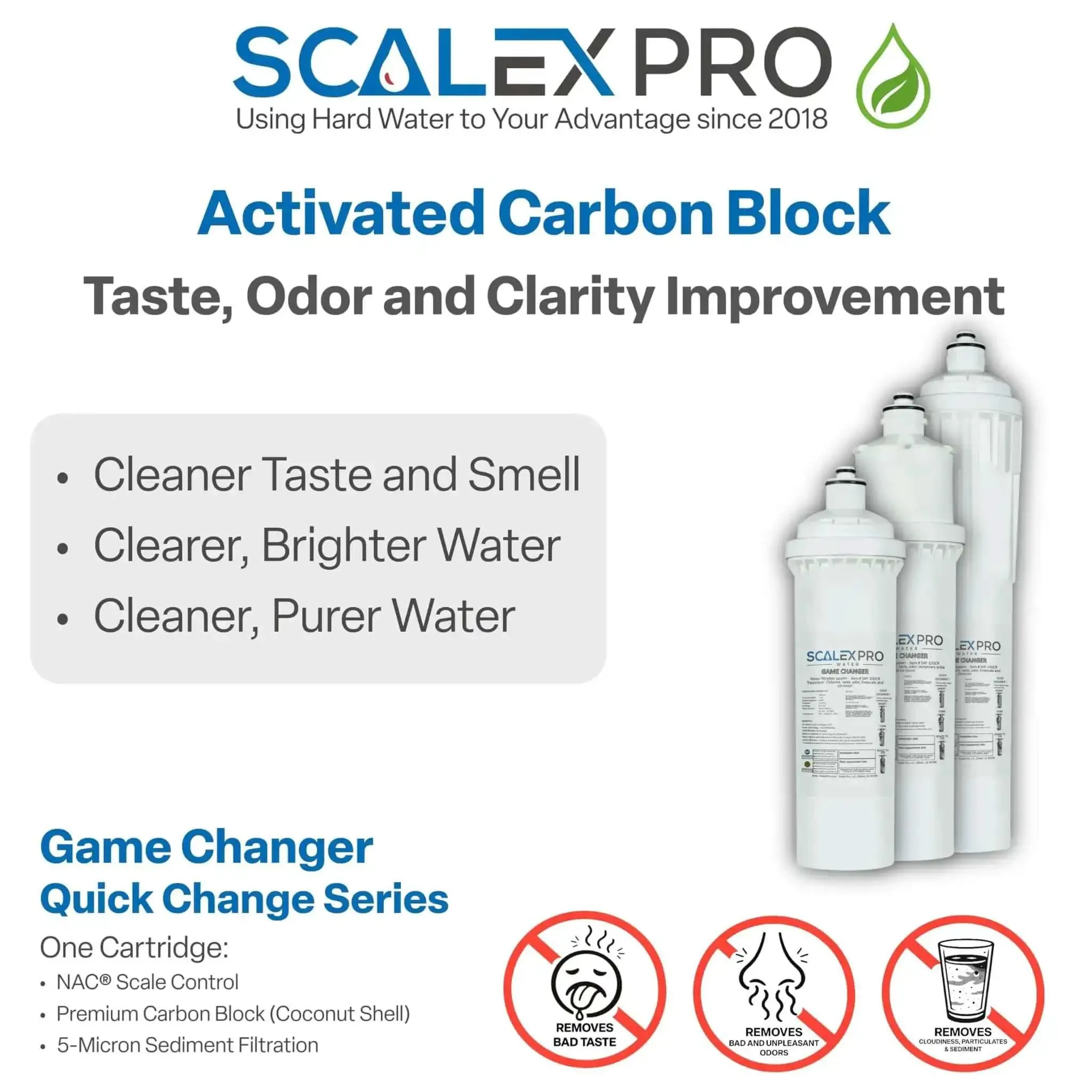 Game Changer 10in Water Filter Replacement With NAC Scale Prevention And Coconut Shell Carbon Block Filtration Eliminates Chlorine And Odors Keeps Espresso Coffee Ice And Steam Gear Running Clean Fits Most Industry Standard QC Heads 4000 Gal Capacity - Image 5