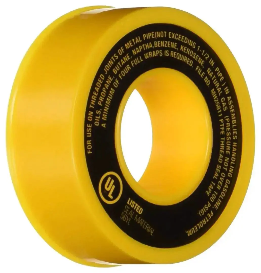 Gas Line PTFE Thread Seal Tape Extra Heavy Density 260 Inch Yellow 4 Pack For Leak Proof Gas And Oxygen Connections Withstand Negative 450 To Positive 500 Degrees Fahrenheit And Easy Disassembly