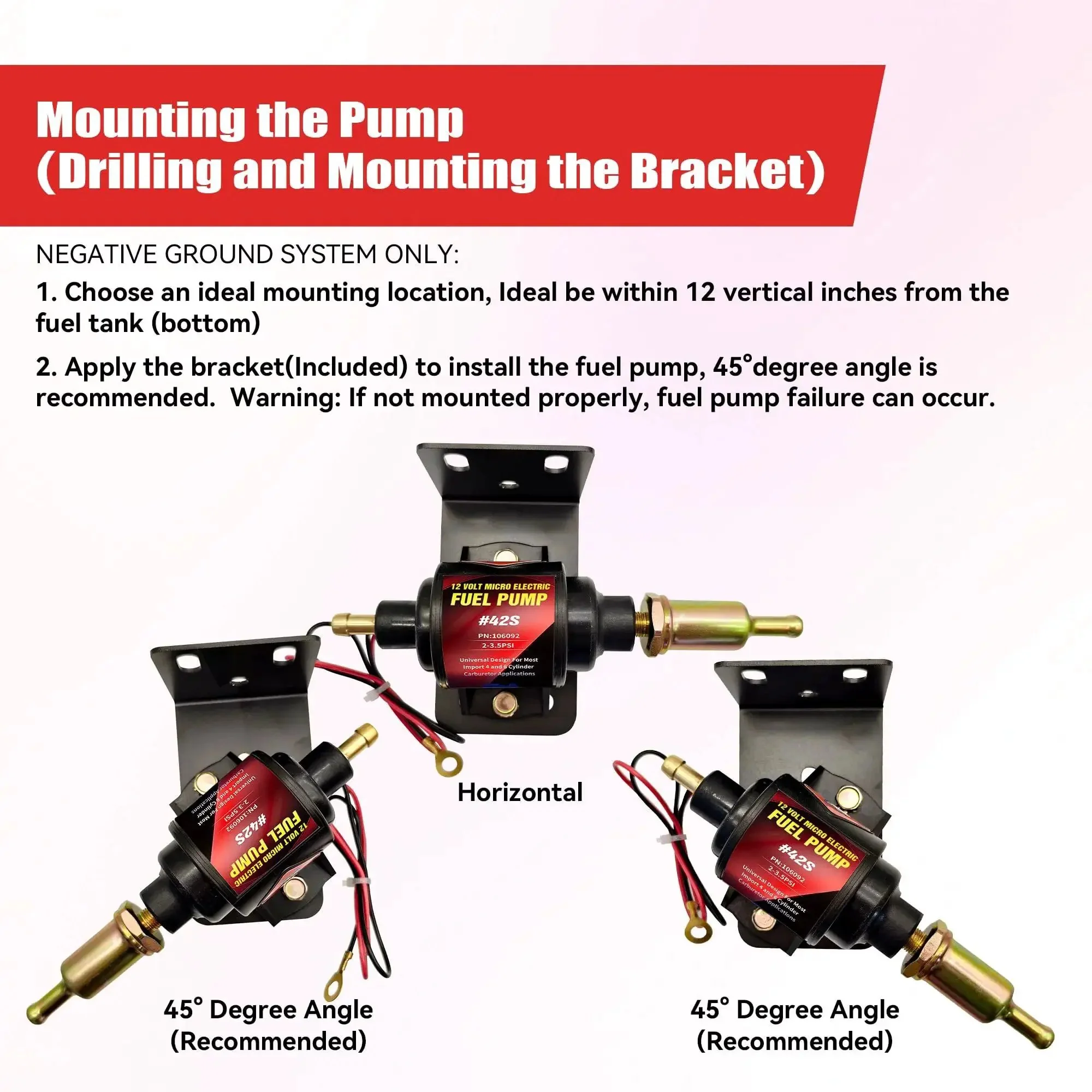 Gasoline Electric Inline Fuel Pump 12V Universal Five Sixteenth Inch Inlet Outlet Low Pressure 2 To 3.5 PSI 28 GPH Ideal For Carbureted Cars Trucks Boats And Small Engines - Image 5