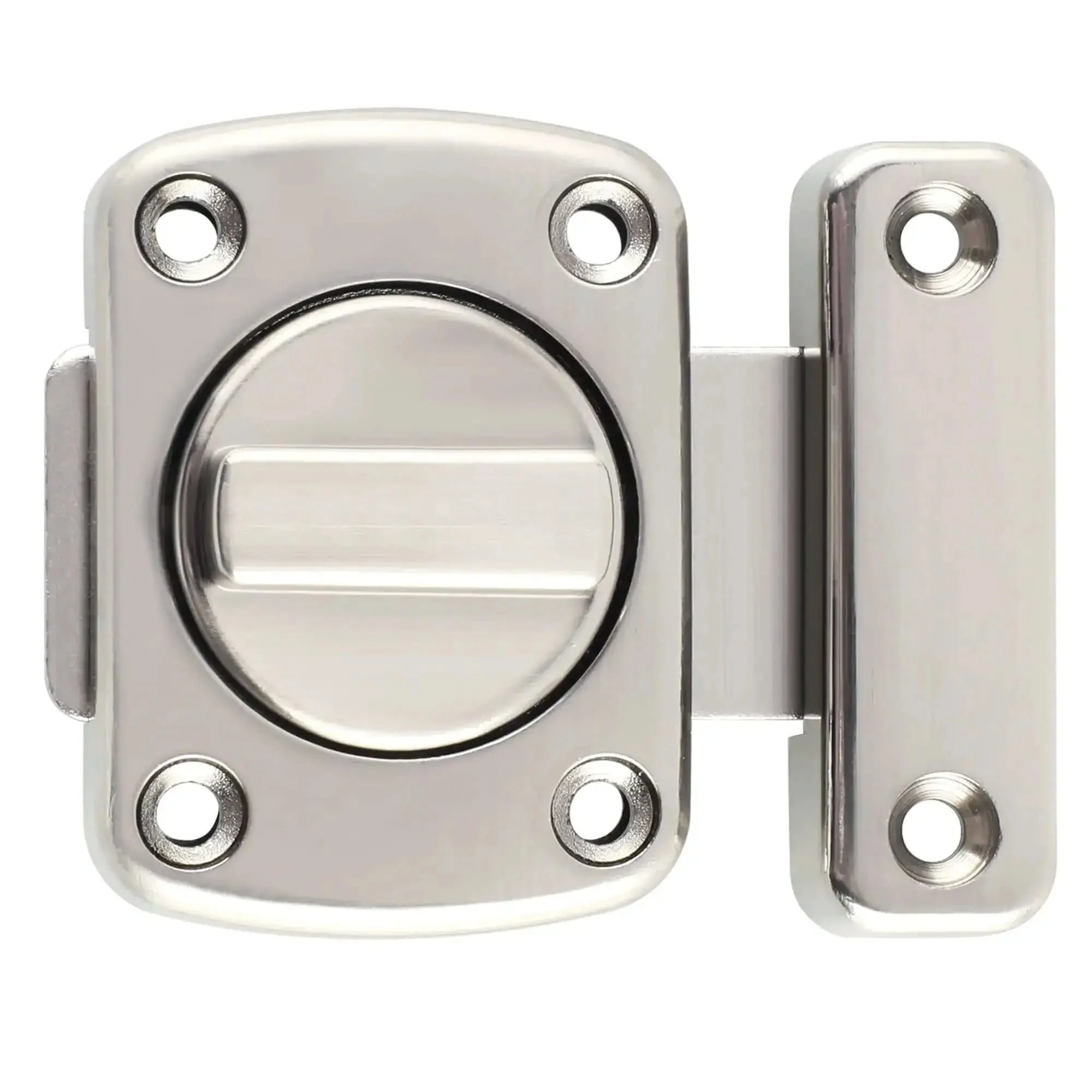 Gate Latch And Sliding Bolt Lock For Cabinets Sheds And Storage Boxes, Double Sided Rotating Gate Hardware In Brushed Zinc Alloy Finish, Heavy Duty Durable 63mm By 55mm MS220U