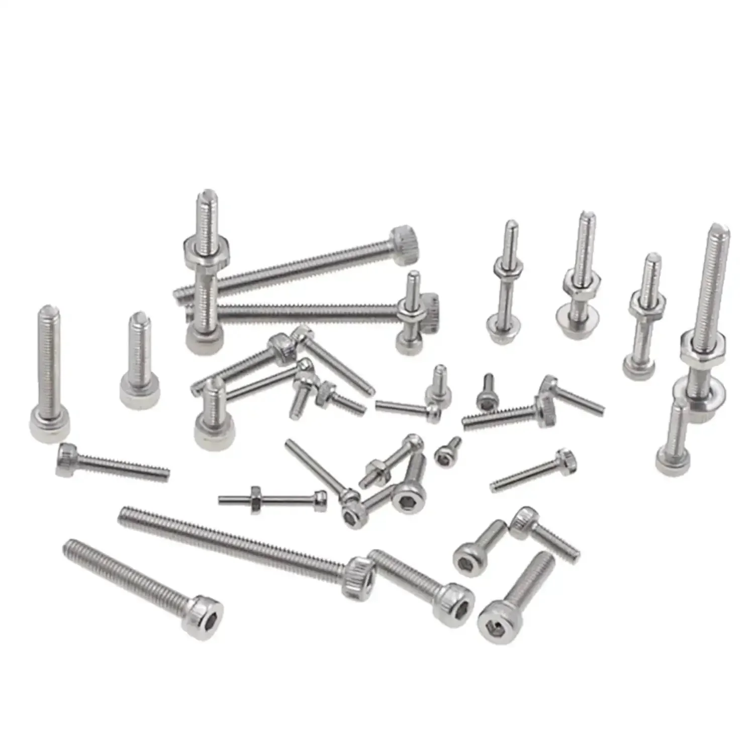 Gearhead Grade 1050 Piece 304 Stainless Steel Knurl Socket Head Cap Screws Hex Nuts And Flat Washers Assortment Kit With Metric Sizes M1.4 M1.6 M2 And M2.5 For Quick Builds And Durable Hardware - Image 3