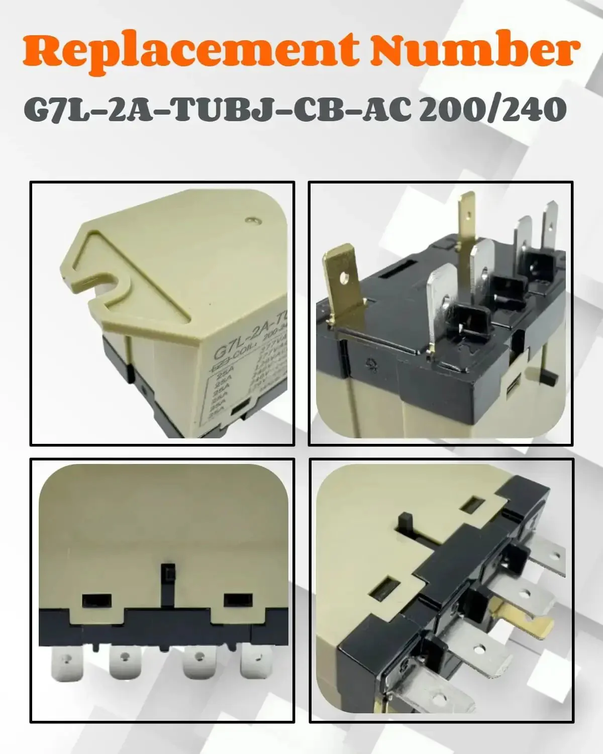 General Purpose Relay With Test Button For Beefy, Heavy Duty High Power Loads, Double Pole Single Throw Normally Open, Quick Connect Terminals, Flame Resistant Build, Perfect For Motors, Lighting, And Industrial Machinery Control - Image 2