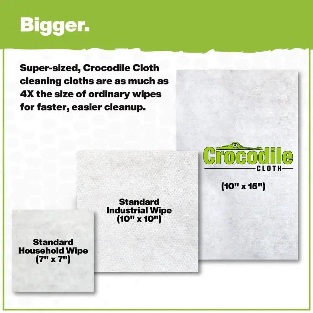 Giant Heavy Duty Cleaning Wipes For Multi Surface Use And Hand Tool Cleanup, 100 Count, 15 By 10 Inch, Water Based And Skin Safe, Seriously Tough Absorbent Wipes For Messes, Scrub Power On Any Job - Image 6