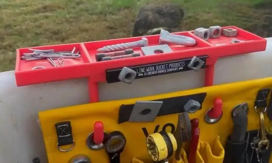 Glove Friendly Utility Rack Tray With Raised Center For Small Parts Heavy Duty Polymer Bucket Organizer For Lineman Buckets Easy One Hand Grabbing Of Nuts Bolts And Connectors On Elevated Jobs - Image 8