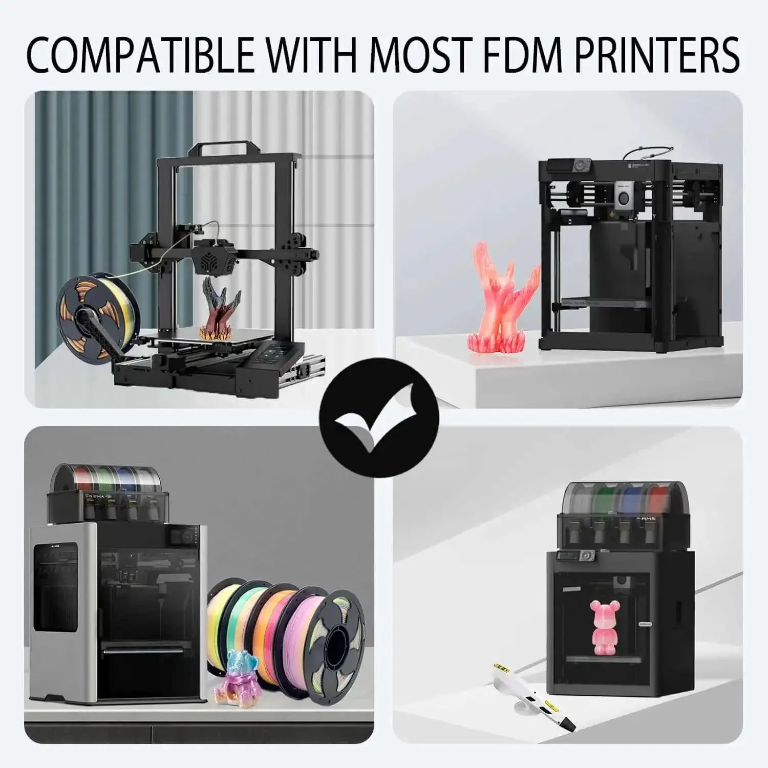 Glow In The Dark Gradient Rainbow 1.75mm PLA Filament For 3D Printing 0.25kg Small Spool Luminous Rainbow Filament With Dope Colors And Easy Print Performance - Image 2