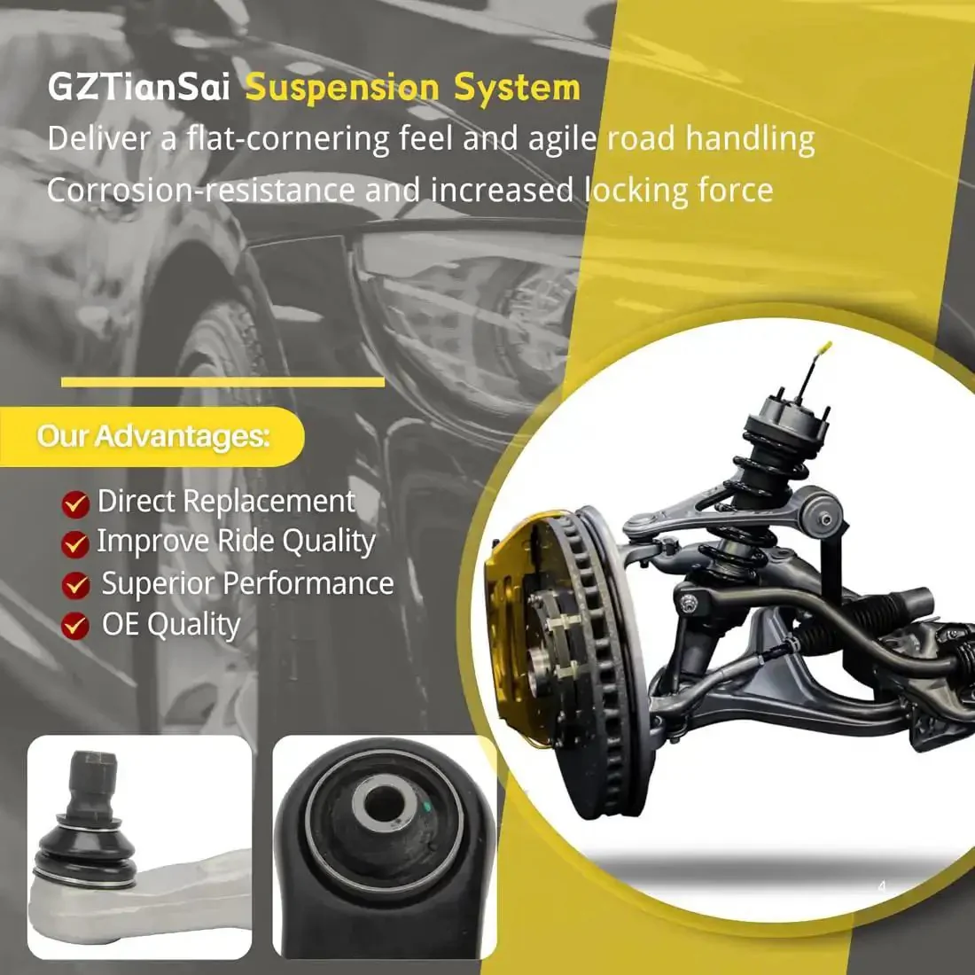 GMC Sierra 2500 Front Suspension Kit With Tie Rod End Ball Joint Sway Bar Link Idler Arm Bracket Pitman Arm For 2001 2003 2004 2006 8.1L V8 Front With 3 Groove Spline Beef Up Your Ride - Image 2