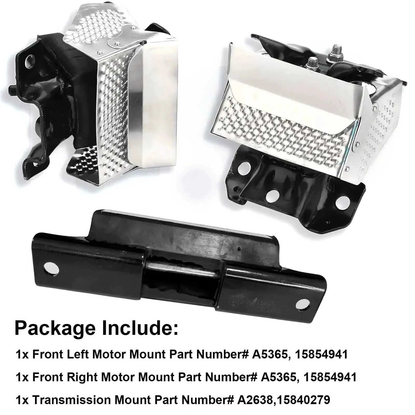GMC Three Piece Engine Motor Mount Heat Shield Kit For Front And Auto Transmission Mounts Compatible With Sierra 1500 Yukon Tahoe Silverado Suburban Avalanche And Escalade 2007 Through 2014 Replaces A5365 A2638 - Image 5