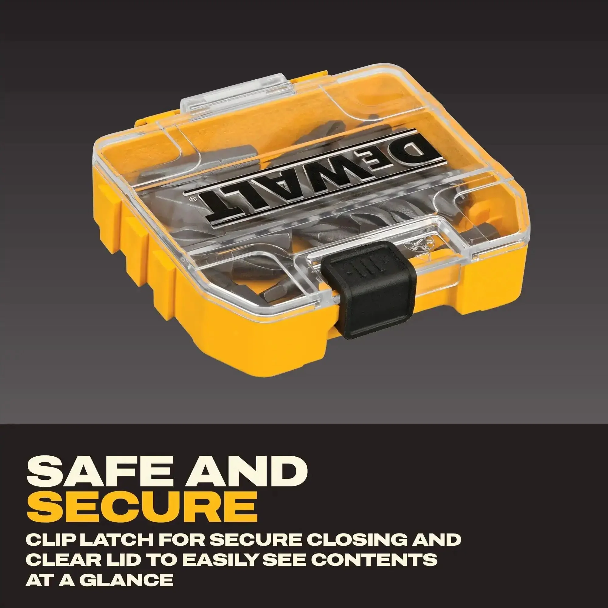 Go-To 18-Piece Compact Magnetic Drive Guide Set With Clear Lid, Yellow Finish, And Connectable Storage For Easy Bit Access And Customizable Bit Bar, A Grab-And-Go Organizer For DIY Enthusiasts And Pros - Image 3
