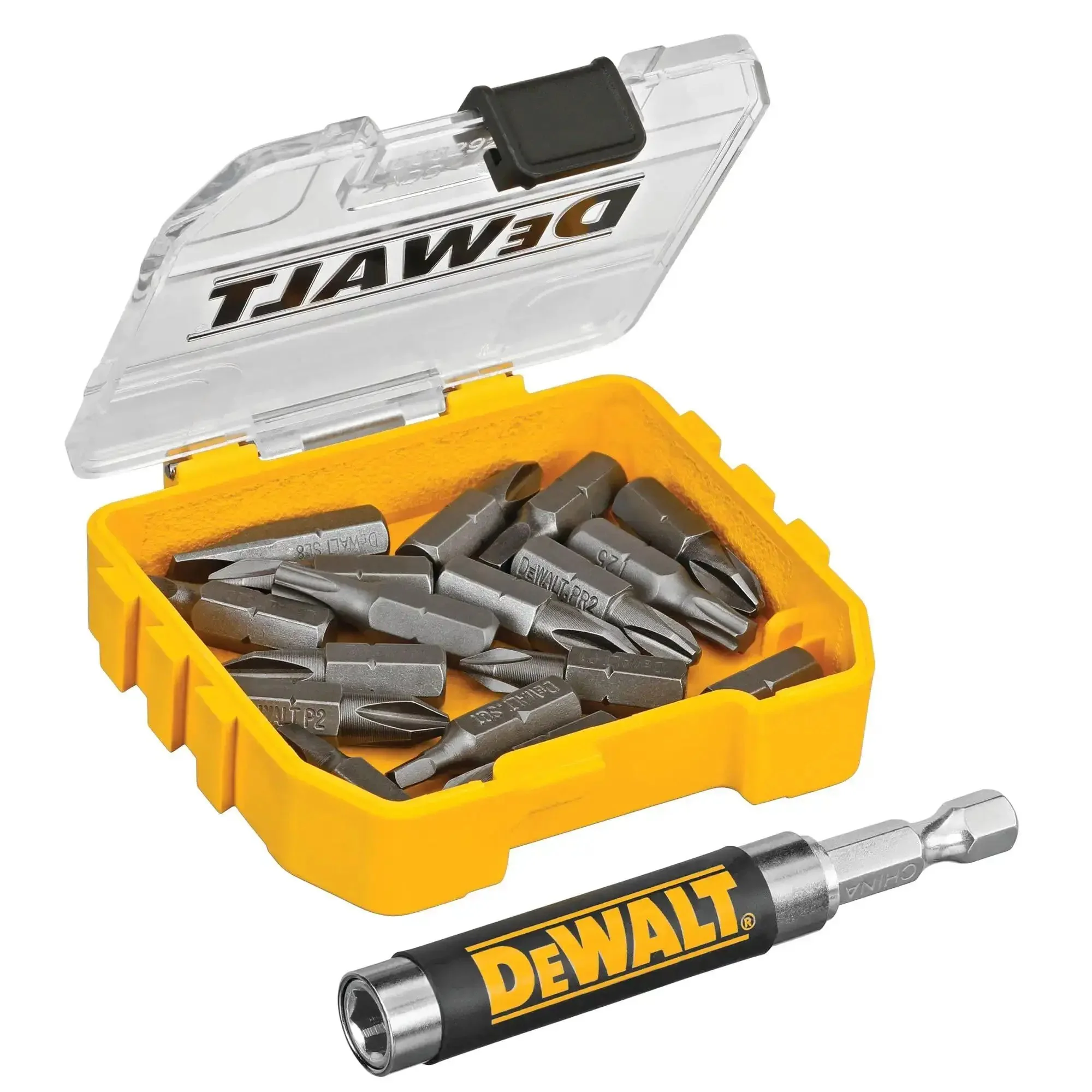Go-To 18-Piece Compact Magnetic Drive Guide Set With Clear Lid, Yellow Finish, And Connectable Storage For Easy Bit Access And Customizable Bit Bar, A Grab-And-Go Organizer For DIY Enthusiasts And Pros - Image 7
