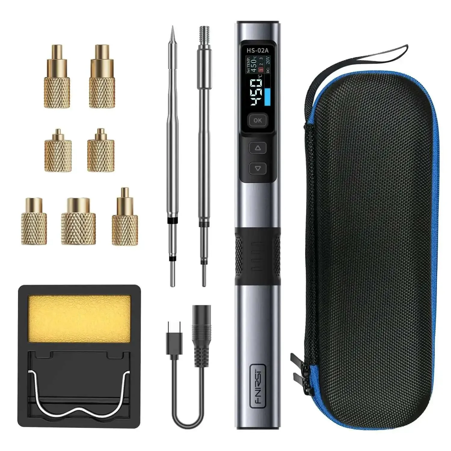 Go-To 2 In 1 Heat Set Insert Tool And Soldering Iron Kit 100W Quick Heating For 3D Printing And Electronics Repair With 3 Preset Temps Includes M2 To M8 Brass Inserts Nuts And Tips