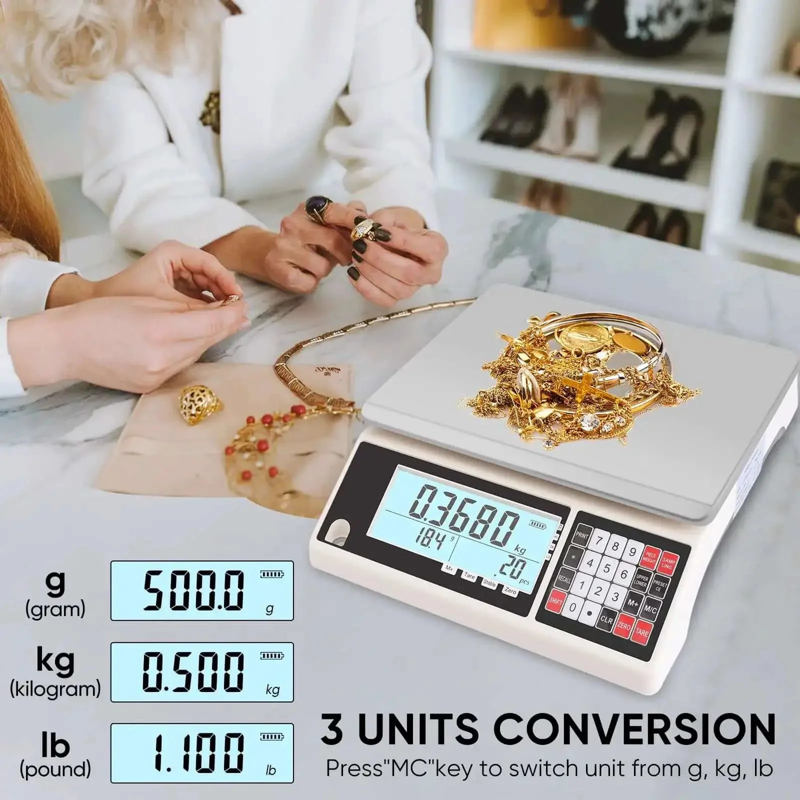 Go To High Precision 30 Kg Digital Counting Scale With 0.5 g Readout For Parts And Coins, The Go To Inventory And Piece Counting Tool, Supports g Kg Lb And Auto Backlit LCD For Quick Readings - Image 4