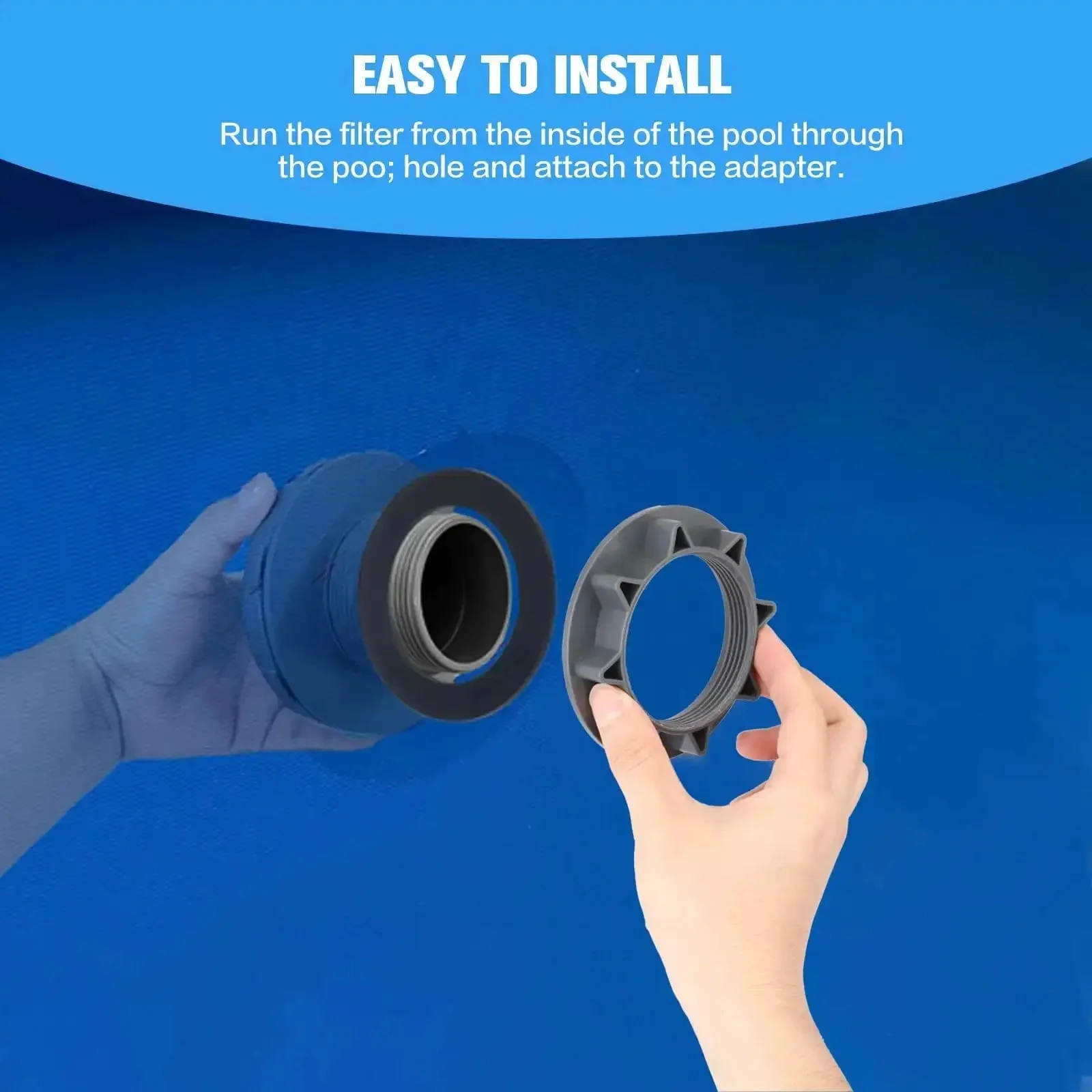Go-To Pool Inlet Strainer Kit Replacement For Intex And Coleman Above Ground Pools With One And A Half Inch Fittings ABS Plastic Filter Valve For Easy Maintenance And Quick Fit - Image 2
