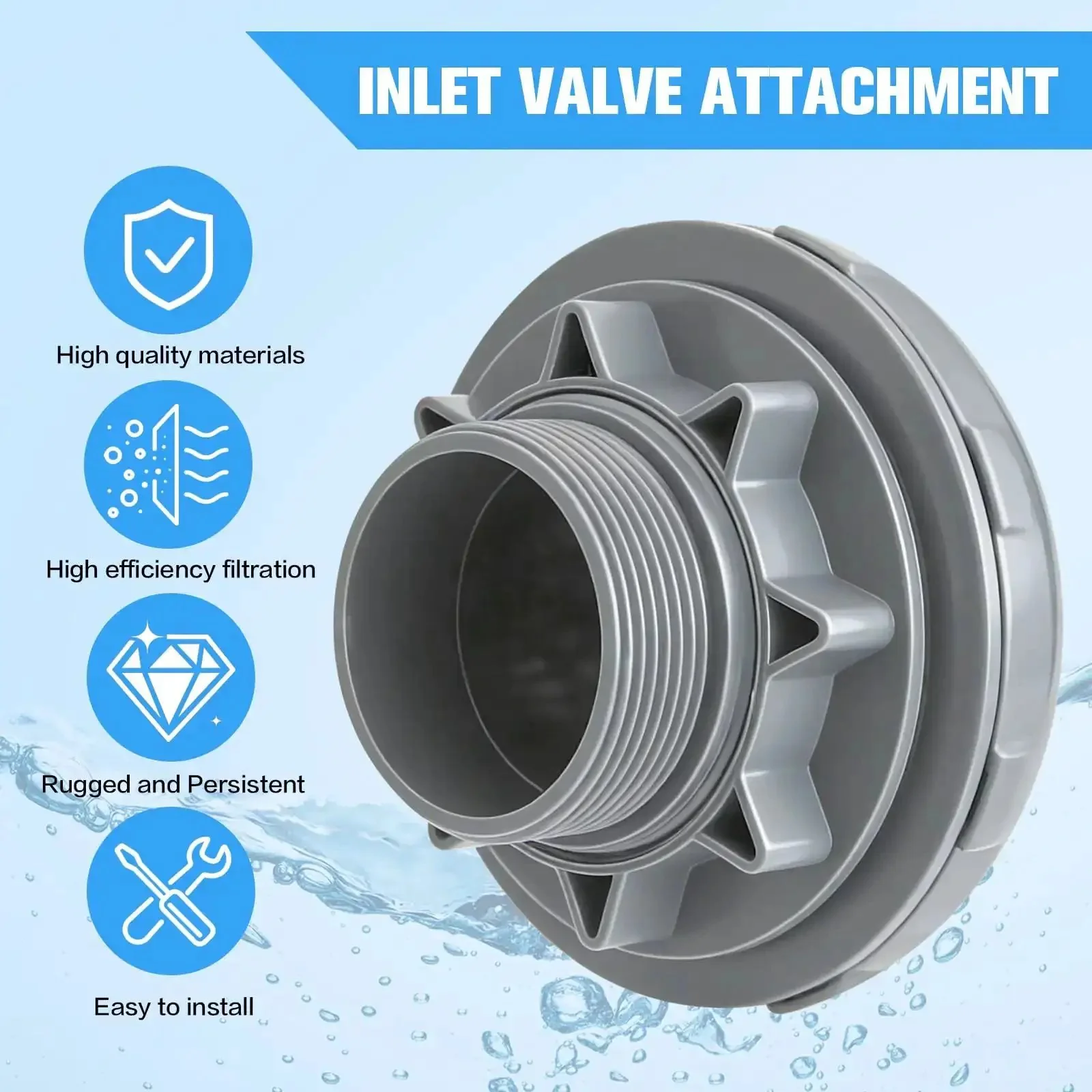 Go-To Pool Inlet Strainer Kit Replacement For Intex And Coleman Above Ground Pools With One And A Half Inch Fittings ABS Plastic Filter Valve For Easy Maintenance And Quick Fit - Image 3