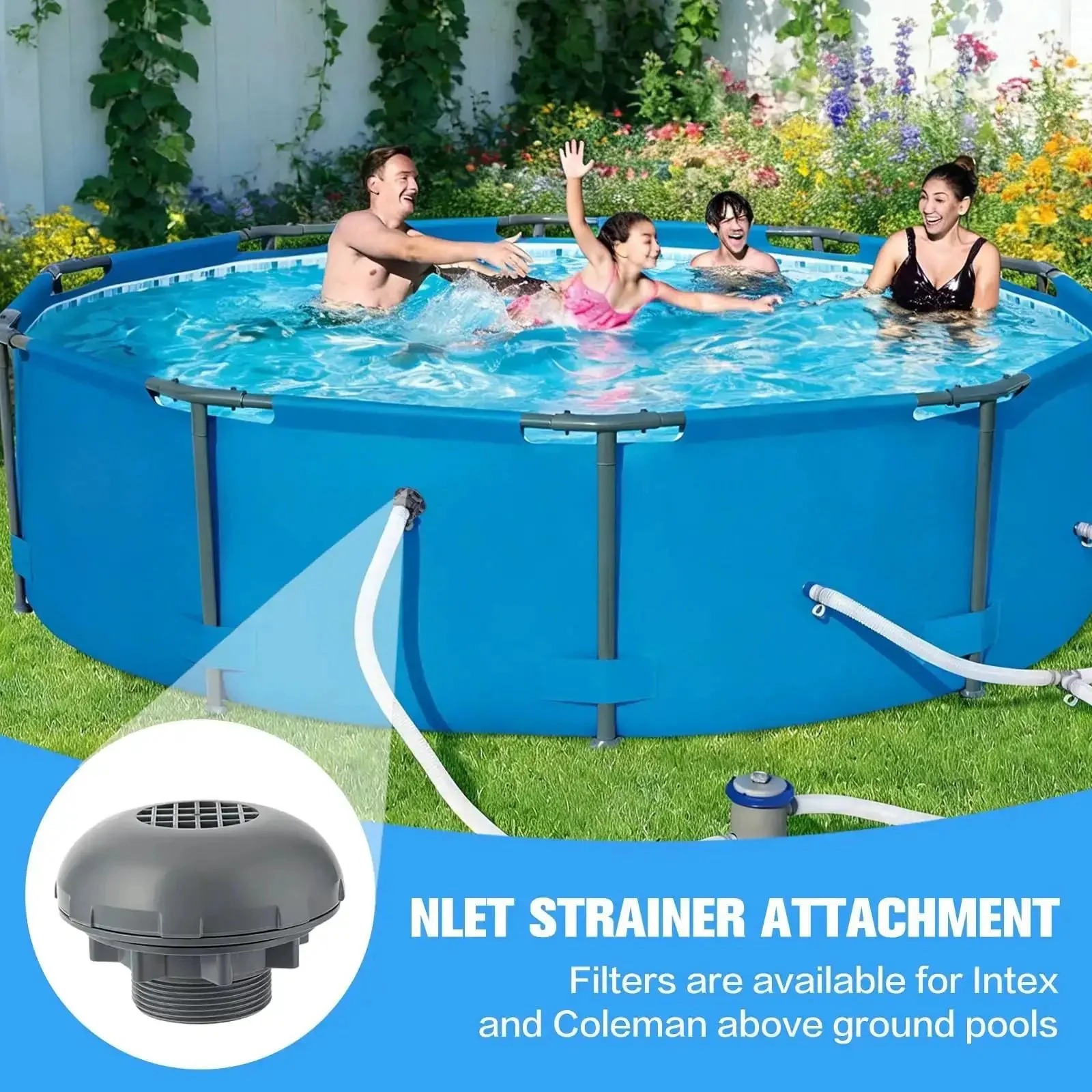 Go-To Pool Inlet Strainer Kit Replacement For Intex And Coleman Above Ground Pools With One And A Half Inch Fittings ABS Plastic Filter Valve For Easy Maintenance And Quick Fit - Image 7