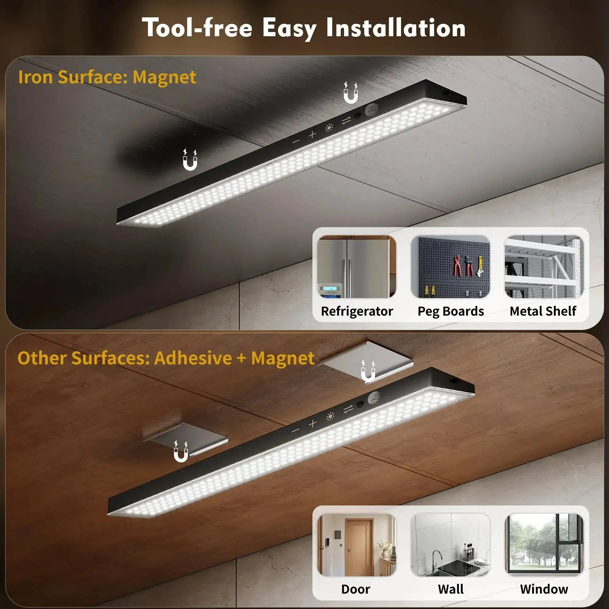 Go-To Under Cabinet Lighting Kit With Touch Control And Motion Sensor, Ultra Bright 160LED, 4000mAh Battery, Magnetic Rechargeable, Dimmable 3 CCT, Remote Included, Perfect For Kitchen And Closets, 3 Pack - Image 5