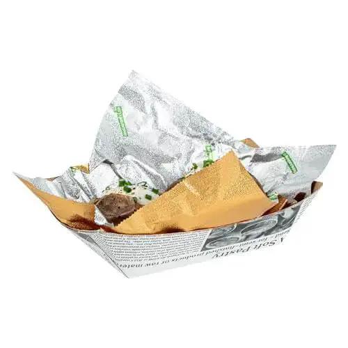 Gold Embossed Pop-Up Foil Sheets 10.8 X 9 Inch Interfolded Greaseproof and Freezable Oven Ready Aluminum Foil Papers for Fast Service Keeps Burgers and Sandwiches Warm on the Go - Image 4