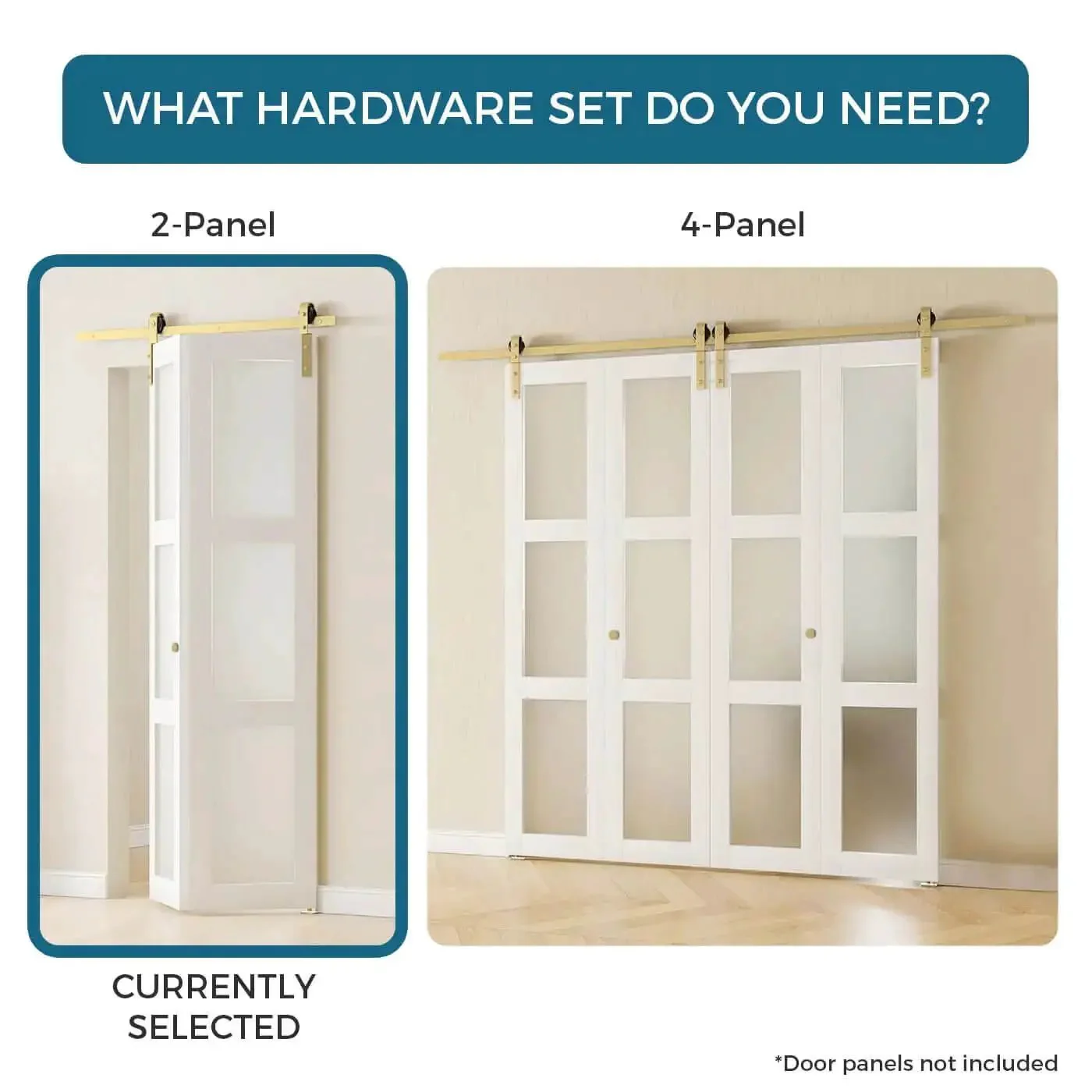 Gold Finish Bifold Sliding Barn Door Hardware Kit For Two Doors 36 Inch Track Heavy Duty Metal System With Matching Knobs No Door Included Ideal For Closet Doors And Interior Barn Spaces - Image 6