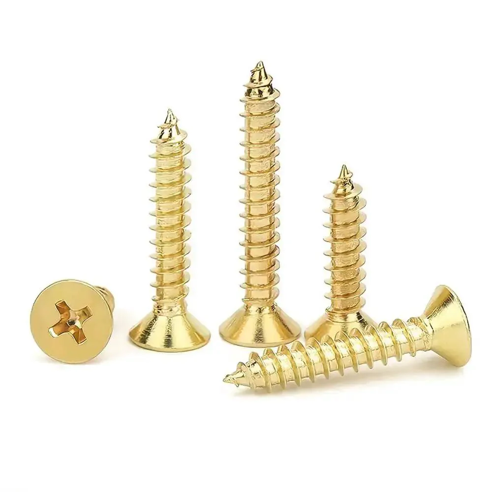 Gold Finish Self Tapping Screws Bulk Pack 1200Pcs Countersunk M2 M2.5 M3 For Wood Plastic Soft Metal Ideal For DIYers Micro Woodworking Tiny Boxes And Lightweight Furniture Builds - Image 2