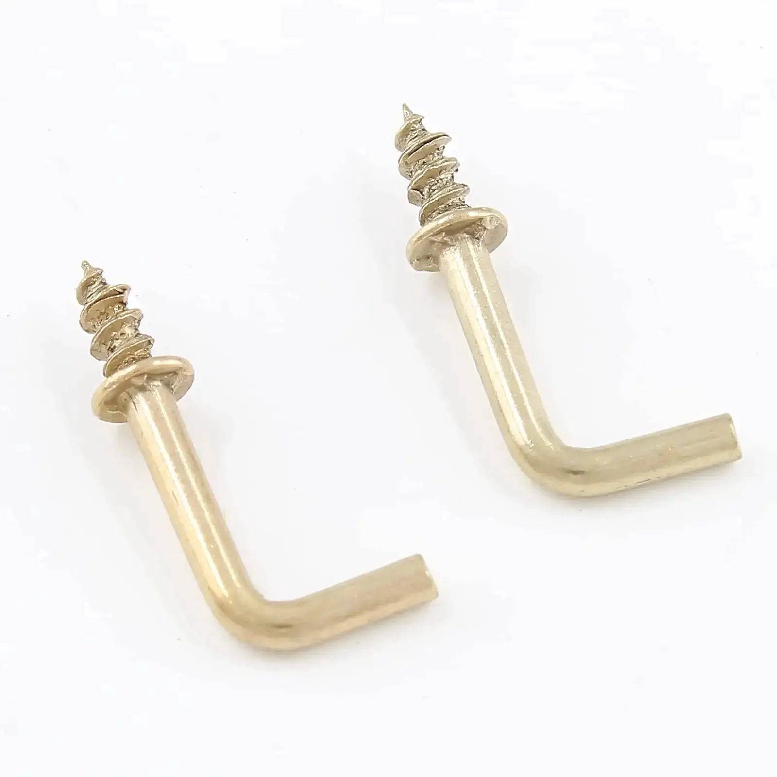 Gold L Shaped Screw Hooks Half Inch Self Tapping Right Angle Square Bend 7 Shape Hook Pack 150 Piece For Wood 12mm Size 90 Degree Hanging Hooks For Light Duty Hangers - Image 4