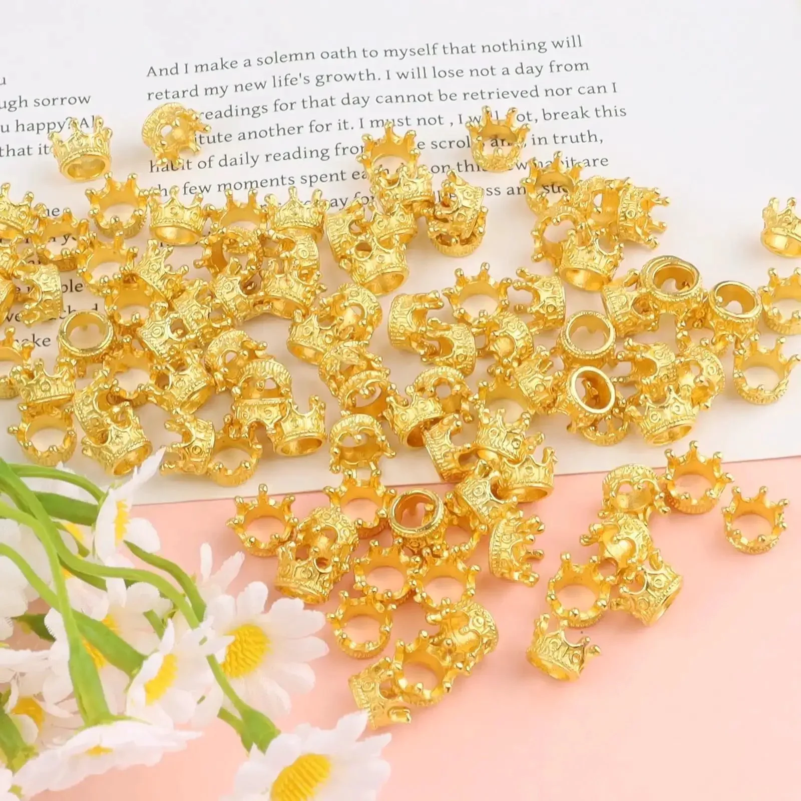 Gold Mini Crown Charms For DIY Jewelry Making 100Pcs Tiny King Crown Beads 3D Alloy Spacers For Crafts And Accessories Ideal For Jewelry Making Projects Bead Embellishments Party Decor Or Scrapbooking With A Blingy Gold Finish - Image 5