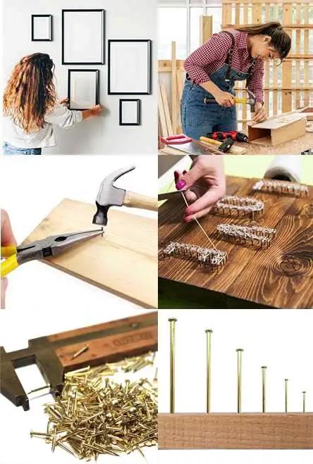 Gold Plated Carbon Steel Tiny Nails Kit For Woodworking And Diyers, 1200Pcs Micro Nails In 7 Sizes M1.2x6 M1.2x8 M1.2x10 M1.2x13 M1.2x16 M1.5x19 M1.8x23 With Tweezers, Rust Resistant, Great For Fine Woodworking - Image 2