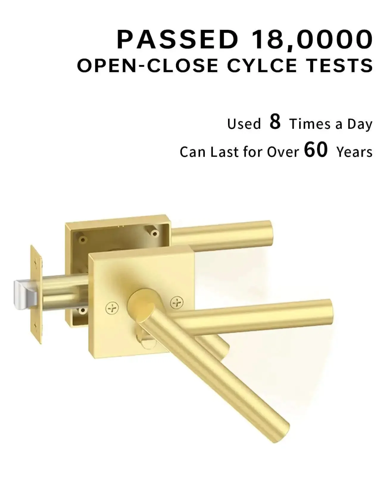 Gold Privacy Door Handle Set With Keyless Interior Button Heavy Duty Door Lever And Knob For Bedroom Or Bathroom Fits Left Or Right Sided Doors Durable Indoor Door Hardware Finish - Image 4