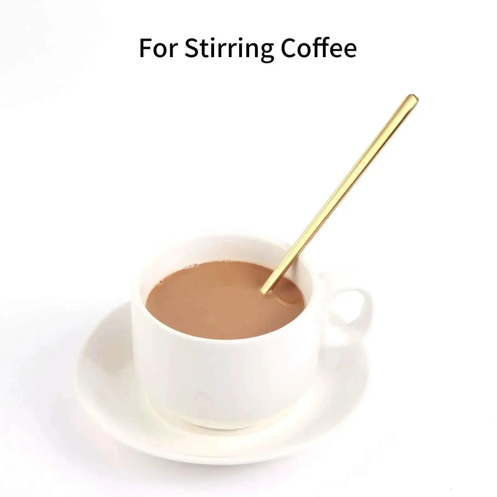 Gold Tone 6.7 Inch Long Handle Coffee And Tea Spoons Set Of 4 Stainless Steel Dope Stirring Spoons For Espresso Iced Tea And Hot Cocoa Premium Mirror Finish Barista Quality Kitchen Essentials - Image 5
