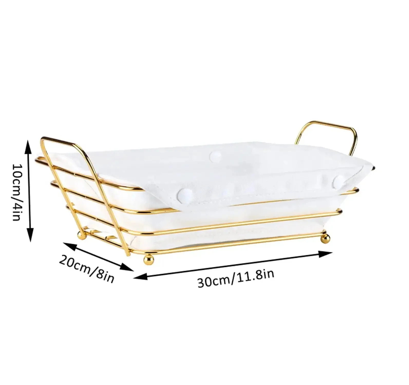 Gold Wire Serving Basket For Fruit And Bread, Your Go-To Cast Iron Countertop Tray For Snacks And Party Decor, Durable Kitchen Organizer For Fruits, Veggies, Breads, Eggs, Candies, Towels - Image 2
