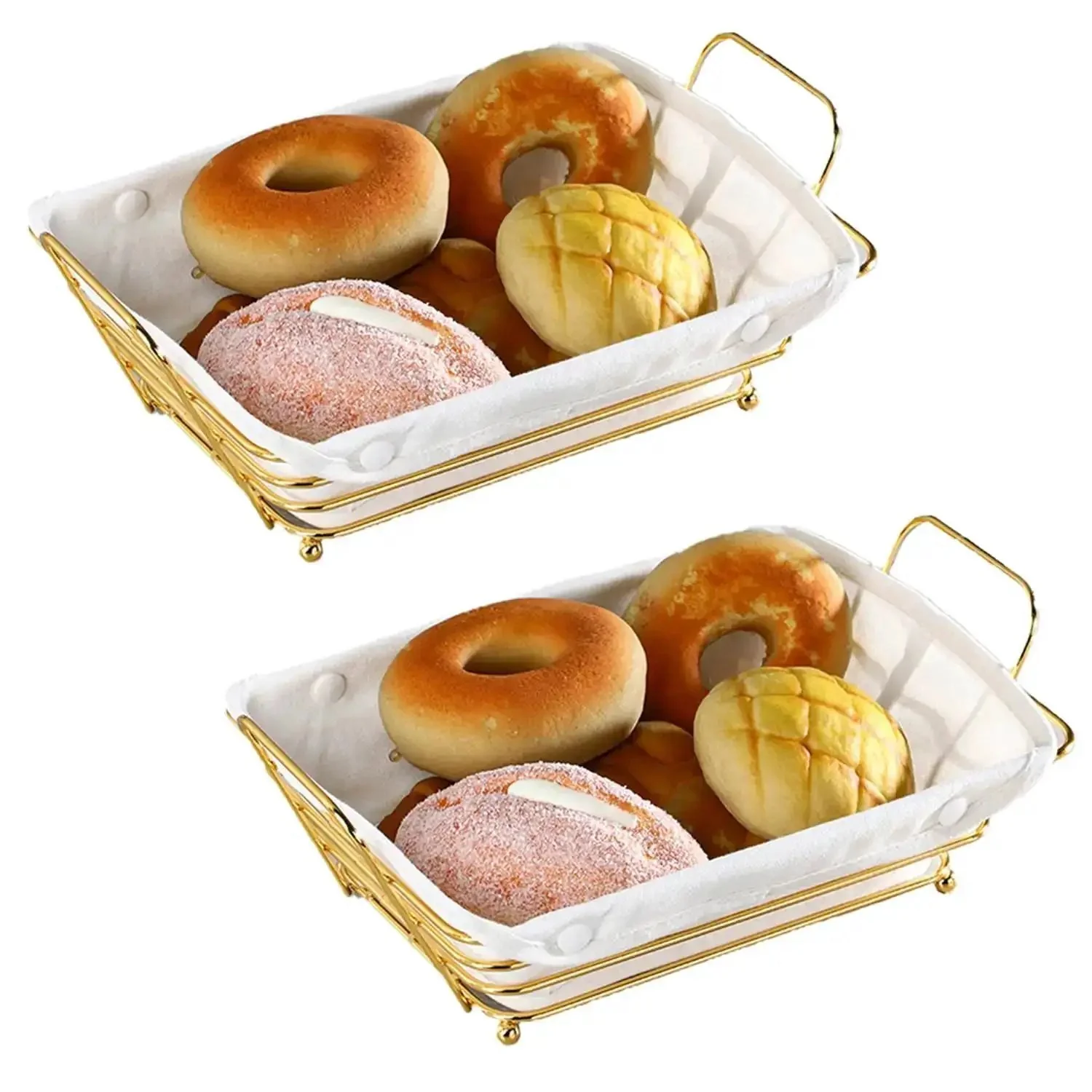 Gold Wire Serving Basket For Fruit And Bread, Your Go-To Cast Iron Countertop Tray For Snacks And Party Decor, Durable Kitchen Organizer For Fruits, Veggies, Breads, Eggs, Candies, Towels - Image 7