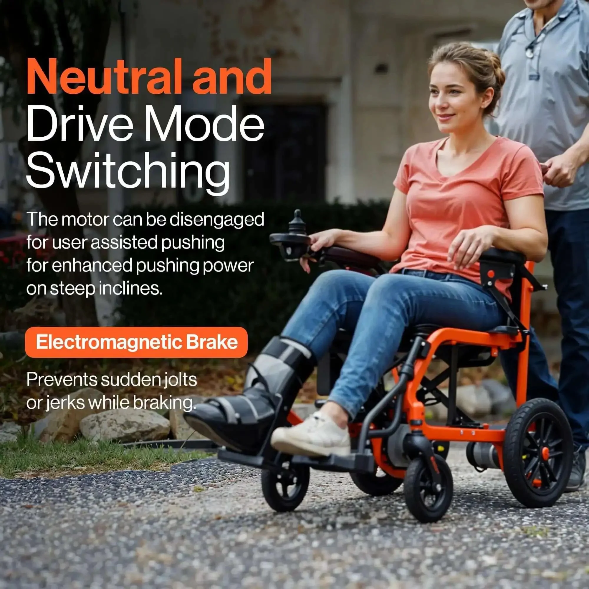 GoRide Series Lightweight Foldable Electric Wheelchair With Dual 250W Brushless Motors Zero Turn Maneuverability Electromagnetic Brake Ultra Portable Grab And Go 39 Lb Frame Travel Ready 220 Lb Weight Capacity - Image 6