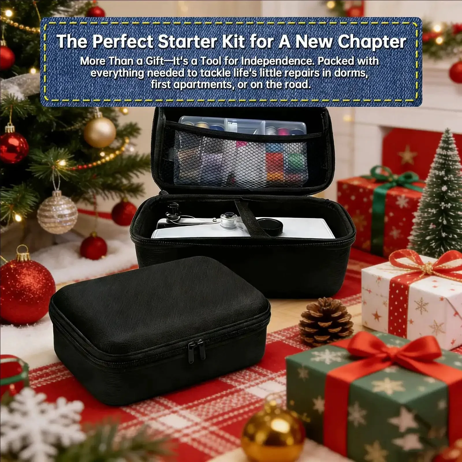 Grab And Go Cordless Handheld Sewing Machine For Beginners And Adults, Ultra Portable Mini DIY Sewing Kit With One Speed Electric Stitching, Easy To Use For Home Or Travel Mending, Includes Accessories, Black - Image 2