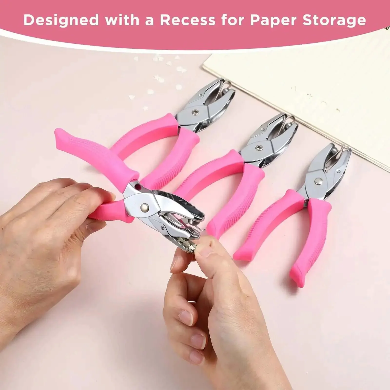 Grab And Go Four Piece One Quarter Inch Hole Punch Set With Circle Heart Star Triangle Shapes And Soft Grip Handles For Binders Scrapbooking Cards Classroom Crafting Durable Punches For Easy Paper Reinforcement - Image 4
