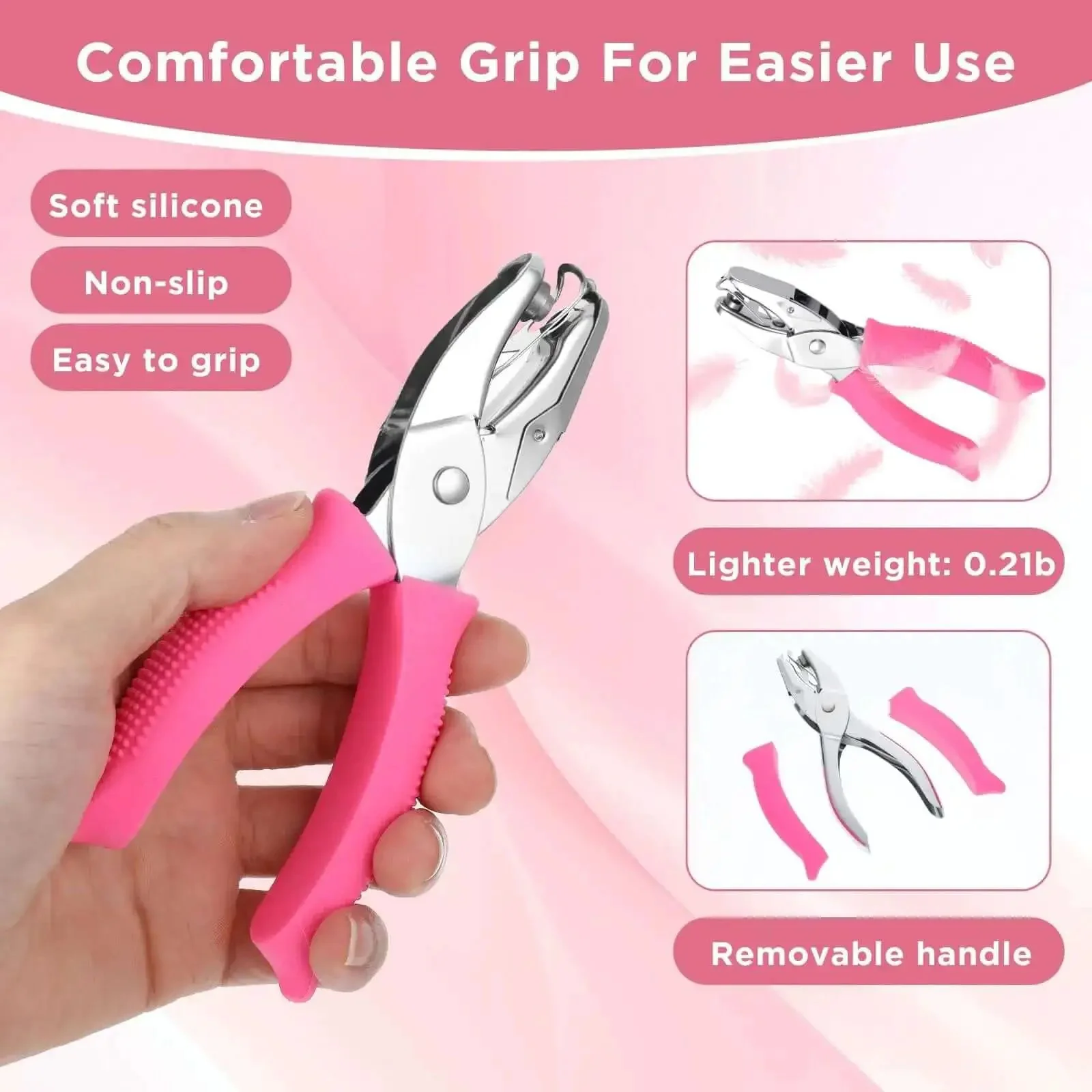 Grab And Go Four Piece One Quarter Inch Hole Punch Set With Circle Heart Star Triangle Shapes And Soft Grip Handles For Binders Scrapbooking Cards Classroom Crafting Durable Punches For Easy Paper Reinforcement - Image 6