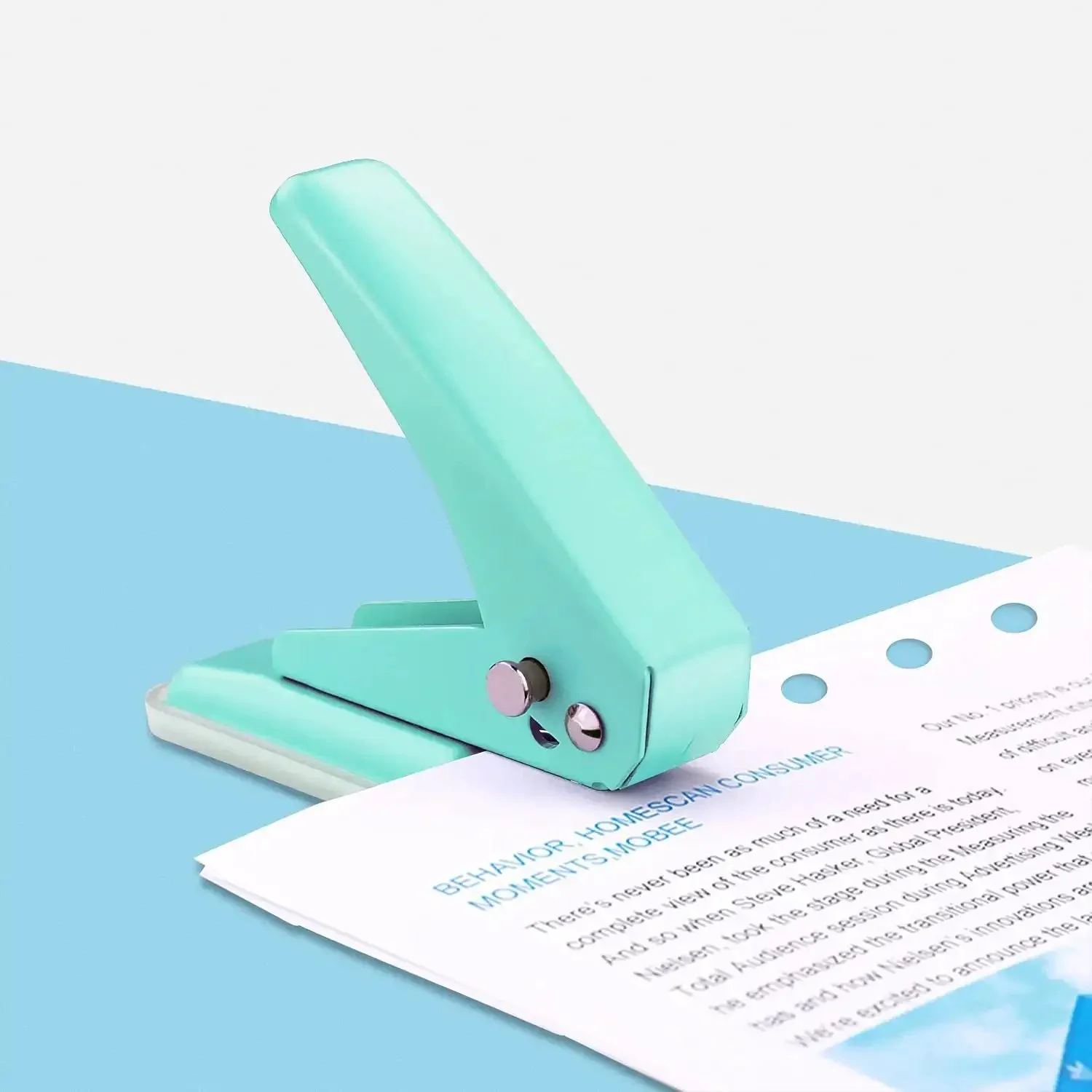 Grab And Go Handheld One Quarter Inch Hole Punch For Up To Twenty Sheets, Metal Hole Puncher With Skid Resistant Base For Paper Chipboard And Art Projects, Green - Image 3