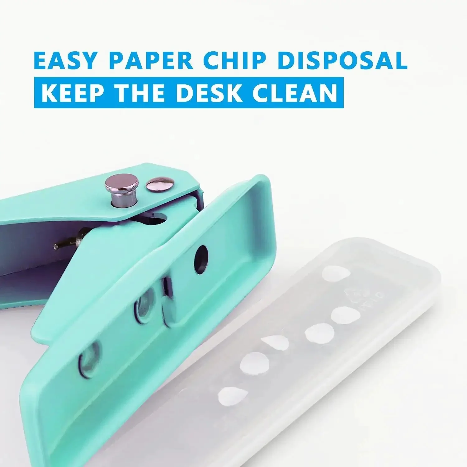 Grab And Go Handheld One Quarter Inch Hole Punch For Up To Twenty Sheets, Metal Hole Puncher With Skid Resistant Base For Paper Chipboard And Art Projects, Green - Image 4