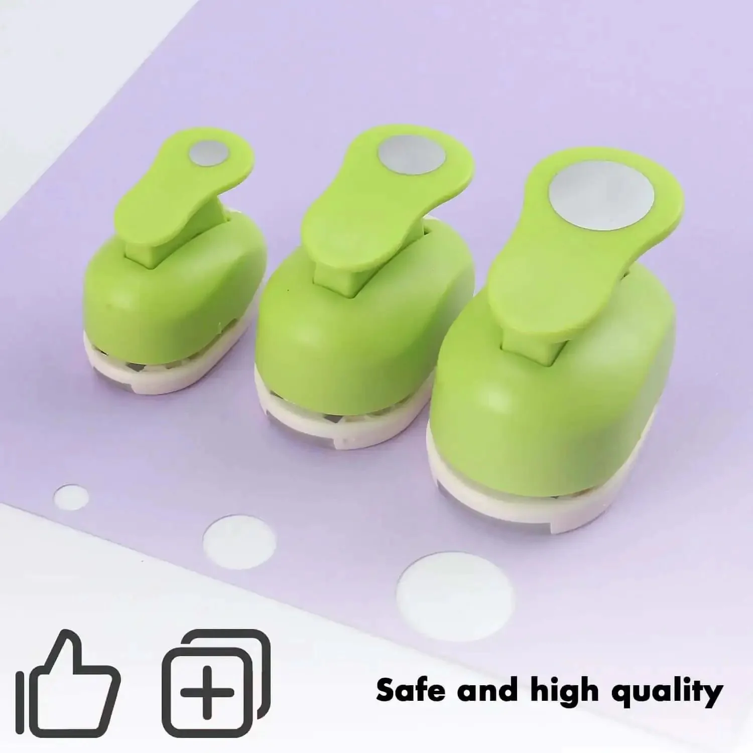 Grab And Go Three Size Circle Hole Punch Set For Scrapbooking And Card Making With One Inch Five Eighths Inch And Three Eighths Inch Circle Punches For DIY Photo Albums Gift Tags And Confetti Craft Projects - Image 2