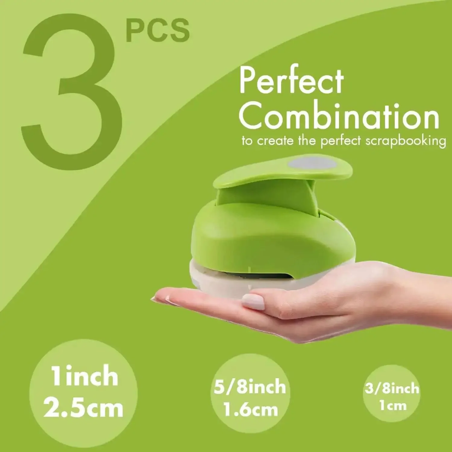 Grab And Go Three Size Circle Hole Punch Set For Scrapbooking And Card Making With One Inch Five Eighths Inch And Three Eighths Inch Circle Punches For DIY Photo Albums Gift Tags And Confetti Craft Projects - Image 4
