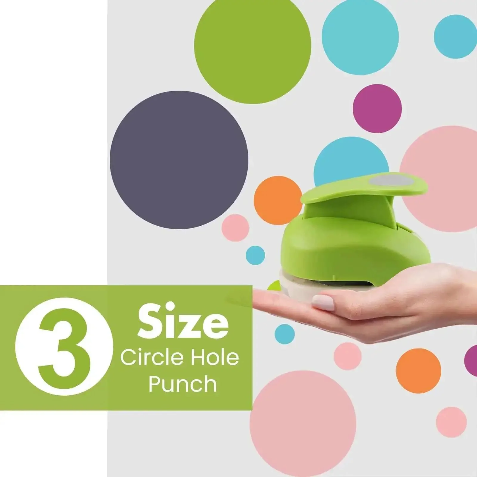 Grab And Go Three Size Circle Hole Punch Set For Scrapbooking And Card Making With One Inch Five Eighths Inch And Three Eighths Inch Circle Punches For DIY Photo Albums Gift Tags And Confetti Craft Projects - Image 7