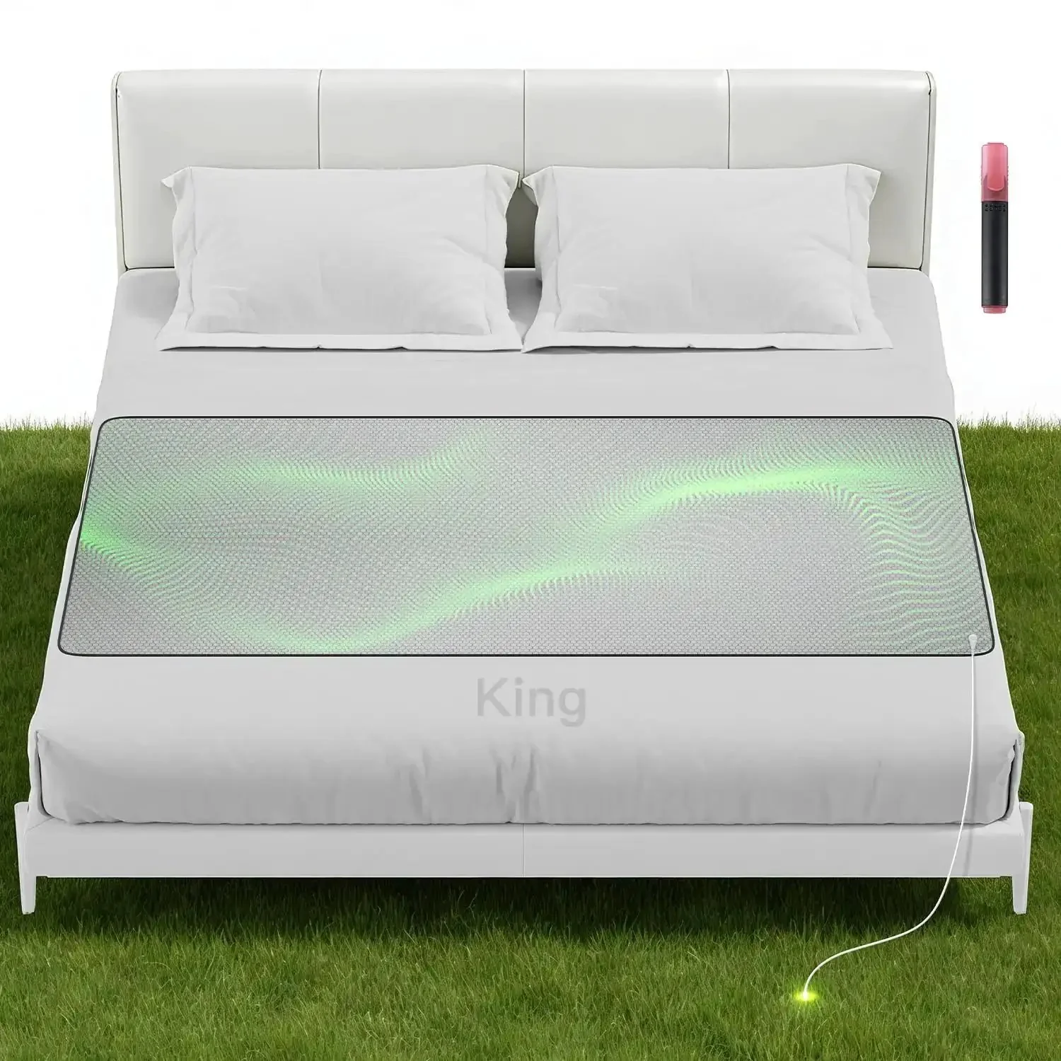 Graphene Grounding Mat For King Bed, Conductive Sleep Pad For Deep Sleep, Stress Relief, And More Energy, Indoor Earth Therapy To Balance Nervous System, Wellness Gift Kit For Women, Easy Grounding At Night
